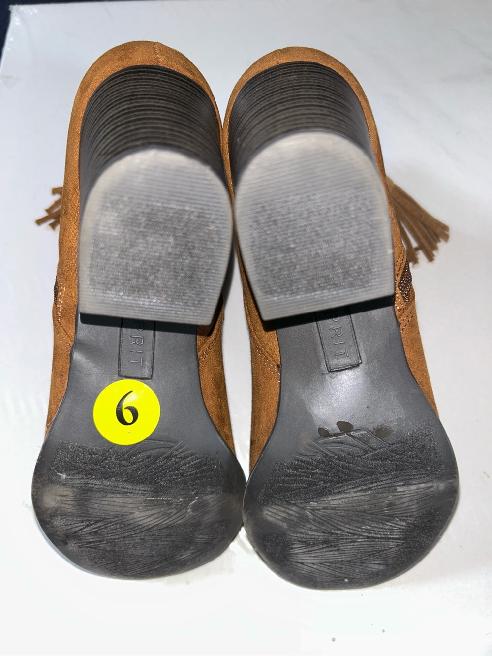 Esprit Tan Brown Suede Ankle Booties - Picture 10 of 11